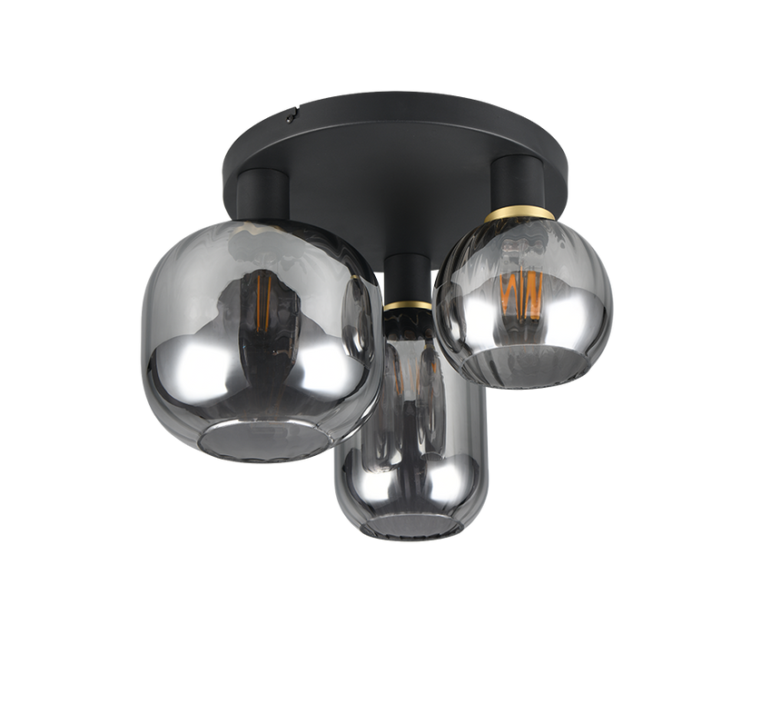 Plafón de techo Trio Diva 3 luces negro mate Ø39cm 619800332 - vista 5