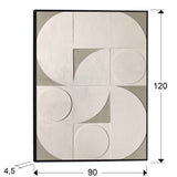 Bajorrelieve Schuller Geomia pintura acrílica y negro 90x120cm dimensiones