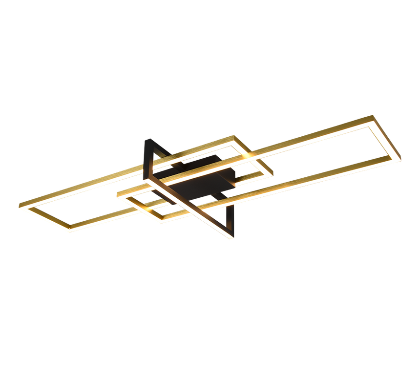 Plafón de techo Trio Salinas grande LED bronce mate 3000K regulable 100cm 6