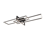 Plafón de techo Trio Salinas grande LED negro mate 3000K regulable 100cm 6