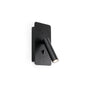 Lámpara de pared aplique Faro Suau con lector LED negro mate 3000K 62116