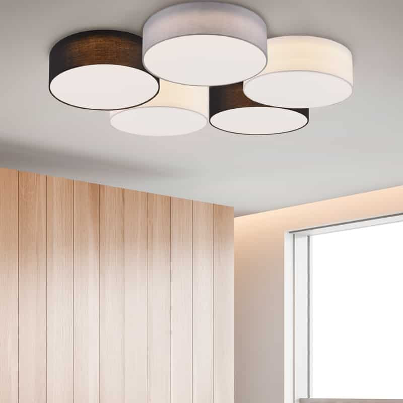 Trio Lugano Plafón LED de metal níquel mate 621912401