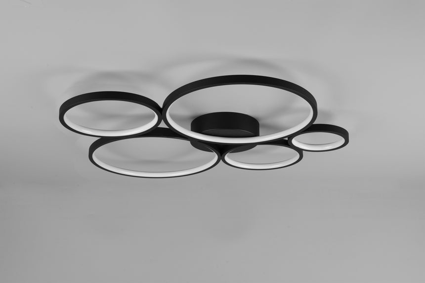 Trio Rondo 622610532 negro mate apagado: vista lateral de los aros y la base