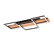 Trio Harper 622910332, negro mate y madera: vista general de los tres marcos luminosos
