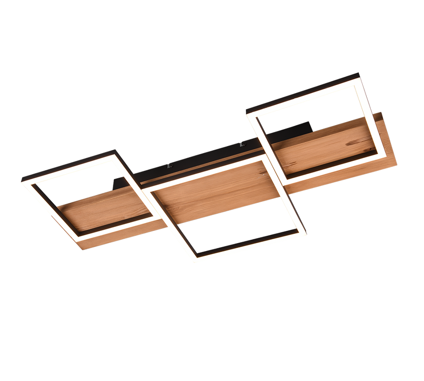 Plafón de techo Trio Harper LED negro mate 3000K regulable 65cm 622910332