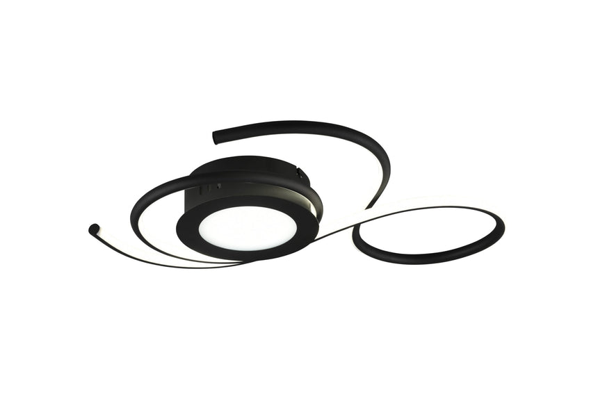 Trio Jive Plafón LED de metal estera negra 623410232