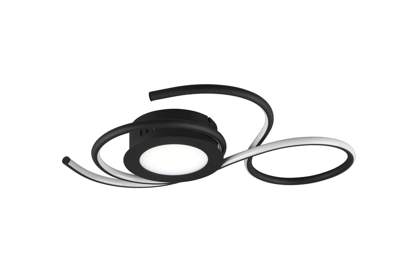 Trio Jive Plafón LED de metal estera negra 623410232