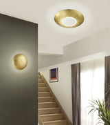 Plafón de techo Trio Chiros LED gold-colored 3000K regulable Ø32cm 624110279