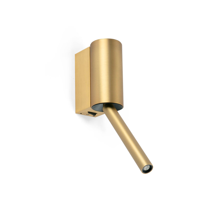 Lámpara de pared aplique Faro Dante con lector LED oro satinado 2700K 62732