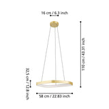 EGLO Vallerosa Lámpara de techo colgante LED oro 900917