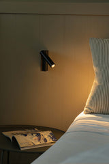 Lámpara de pared aplique Faro Cronos con lector LED negro mate 2700K 62751