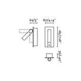 Lámpara de pared aplique Faro Gabo con lector LED negro mate 2700K 62754