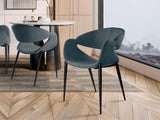 Sillón Schuller Giro negro y azul madera 56x81cm 629126