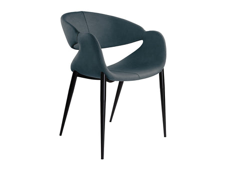 Sillón Schuller Giro negro y azul madera 56x81cm ambiente