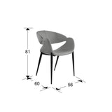 Sillón Schuller Giro negro y gris madera 56x81cm dimensiones