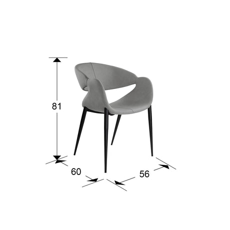 Sillón Schuller Giro negro y gris madera 56x81cm dimensiones