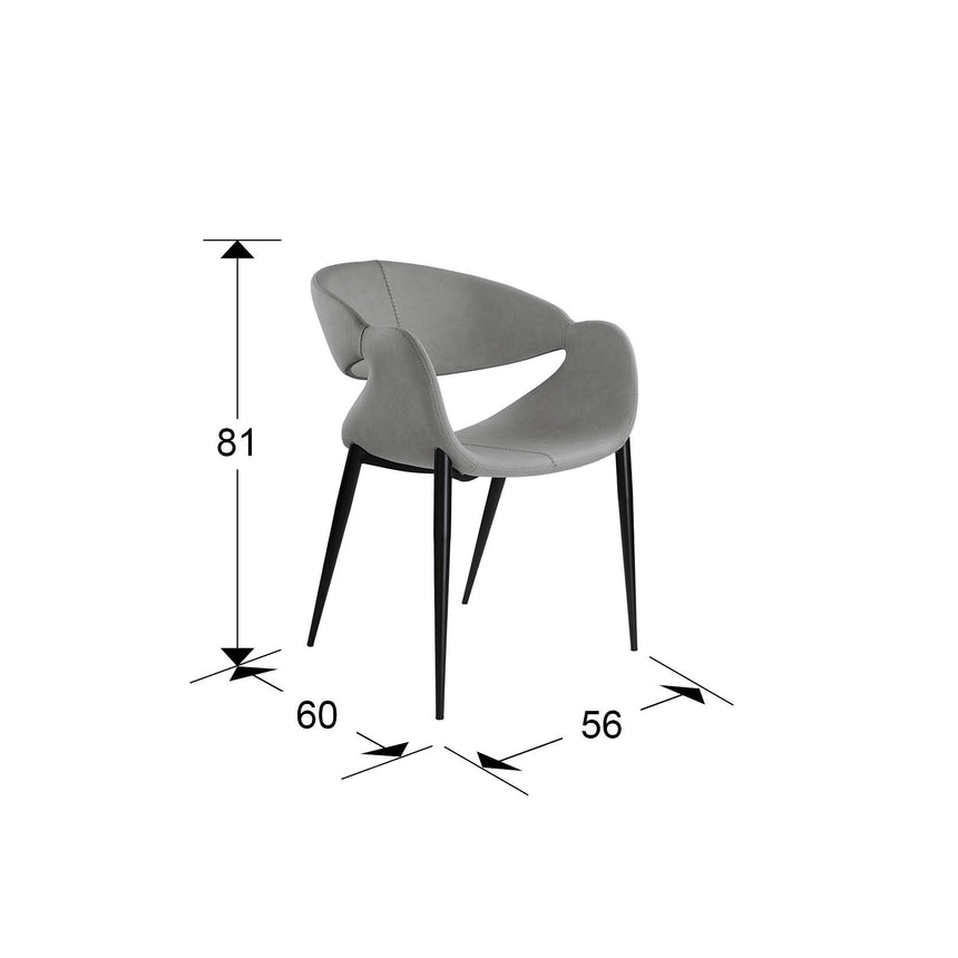 Sillón Schuller Giro negro y gris madera 56x81cm dimensiones