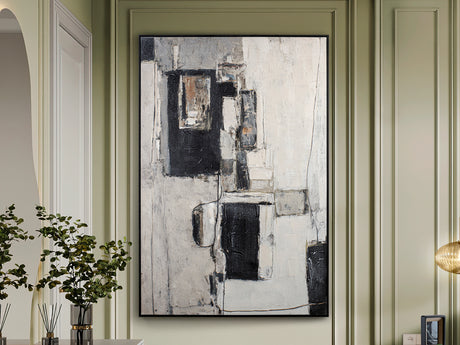 Cuadro acrílico Schuller Conjetura madera pintura acrílica y negro 123x183cm 629287