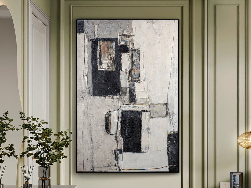 Cuadro acrílico Schuller Conjetura madera pintura acrílica y negro 123x183cm 629287