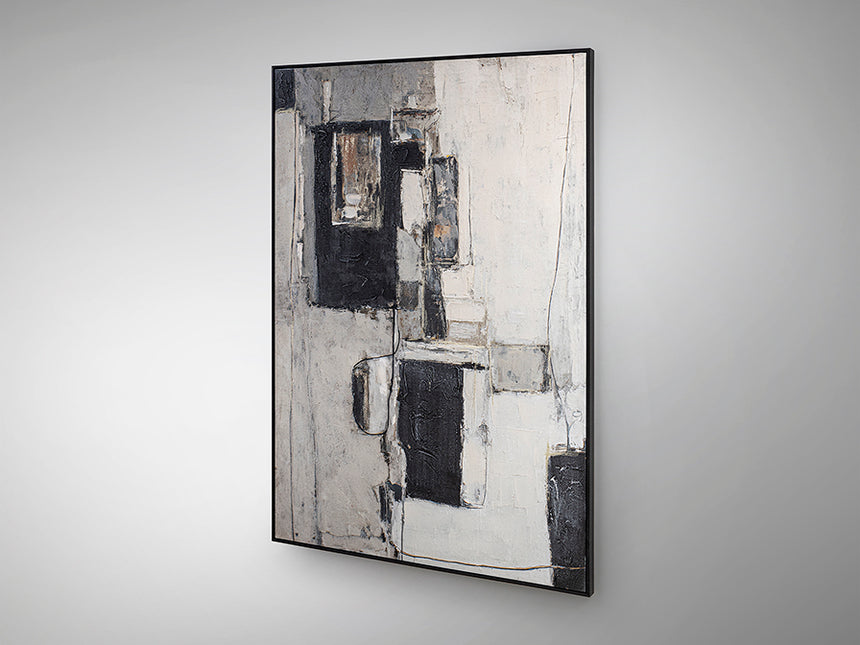 Cuadro acrílico Schuller Conjetura madera pintura acrílica y negro 123x183cm 629287