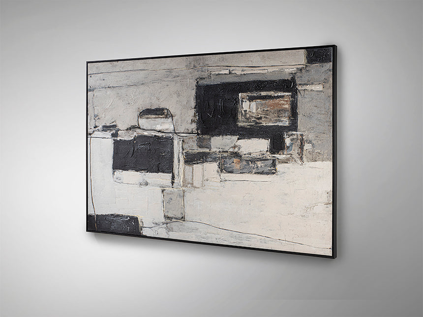 Cuadro acrílico Schuller Conjetura madera pintura acrílica y negro 123x183cm 629287