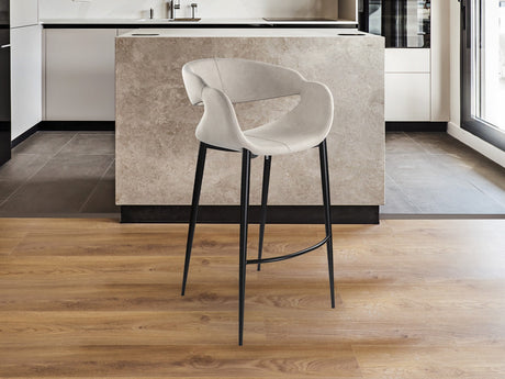 Taburete Schuller Giro II negro y blanco madera 52x93cm