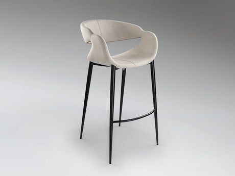 Taburete Schuller Giro II negro y blanco madera 52x93cm vista 2