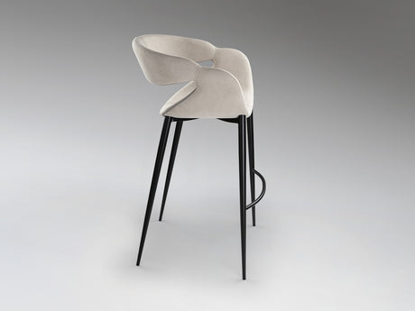 Taburete Schuller Giro II negro y blanco madera 52x93cm vista 3