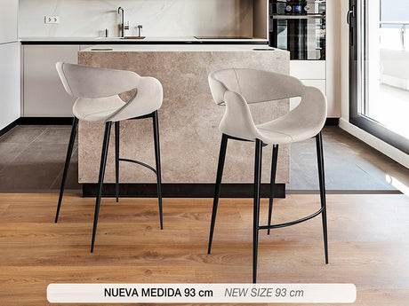 Taburete Schuller Giro II negro y blanco madera 52x93cm 629357