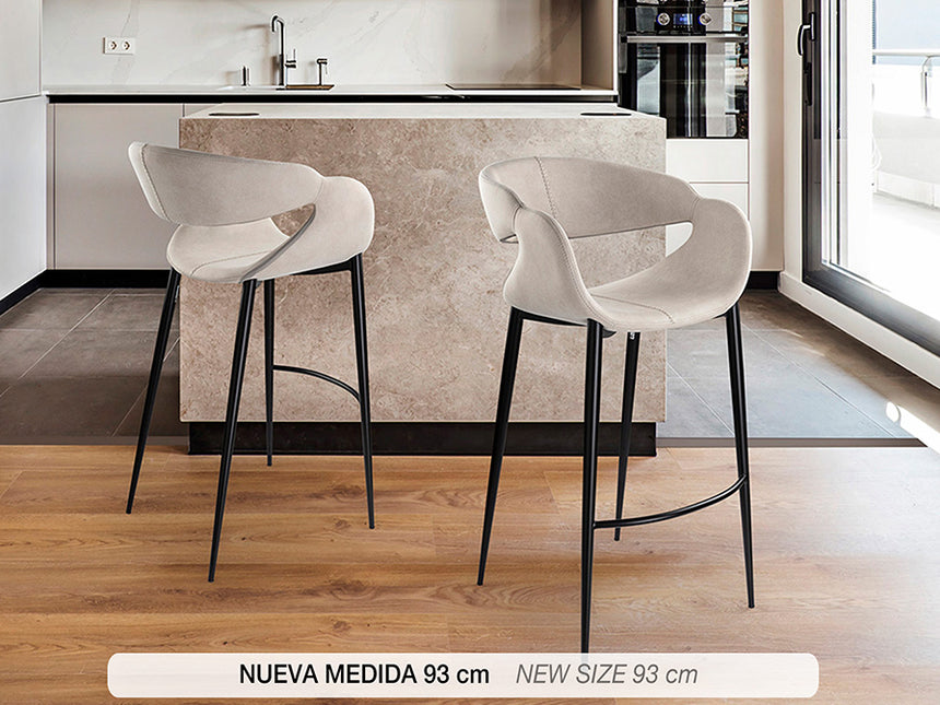 Taburete Schuller Giro II negro y blanco madera 52x93cm 629357