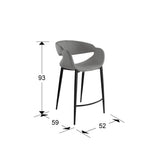 Taburete Schuller Giro II negro y gris madera 52x93cm dimensiones