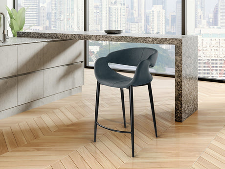 Taburete Schuller Giro II negro y azul madera 52x93cm 629379