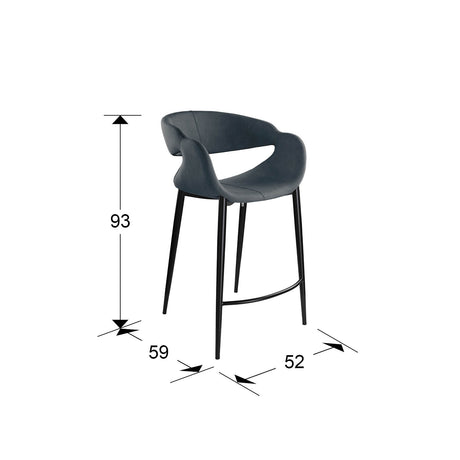 Taburete Schuller Giro II negro y azul madera 52x93cm dimensiones