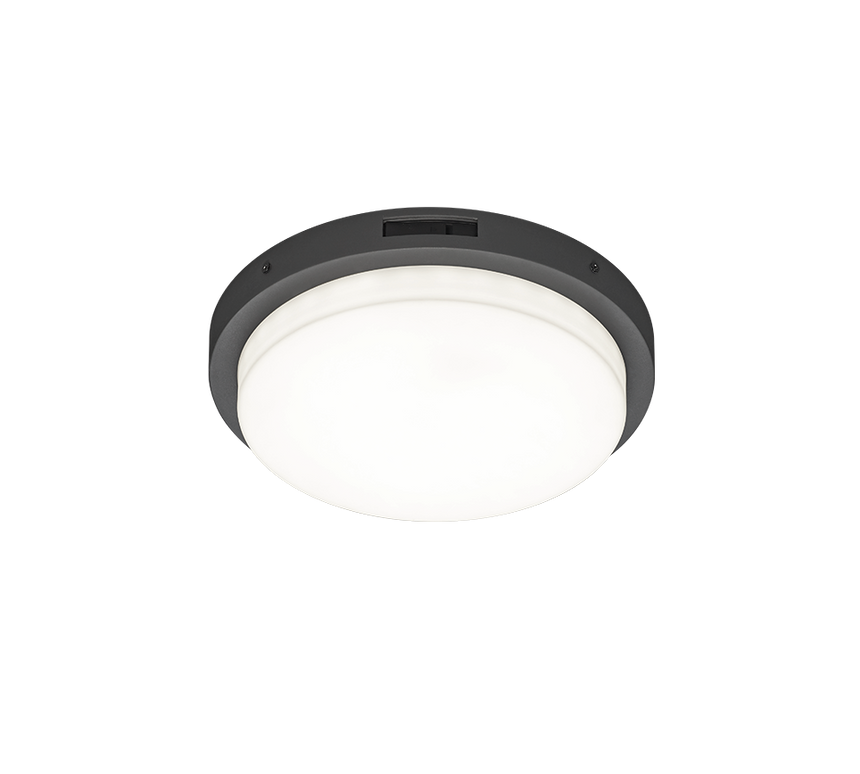Plafón de techo exterior Trio Bermejo LED antracita IP54 Ø30cm 6