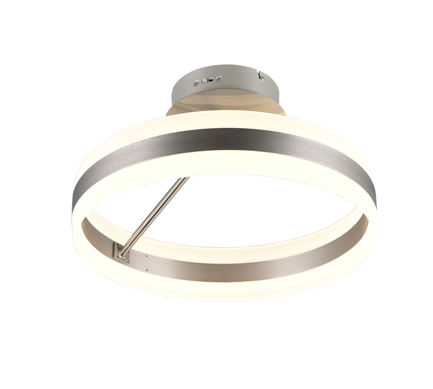 Plafón de techo Trio Dios LED níquel mate Ø40cm 631410107
