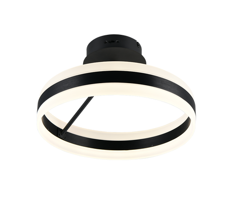 Plafón de techo Trio Dios LED negro mate Ø40cm 631410132