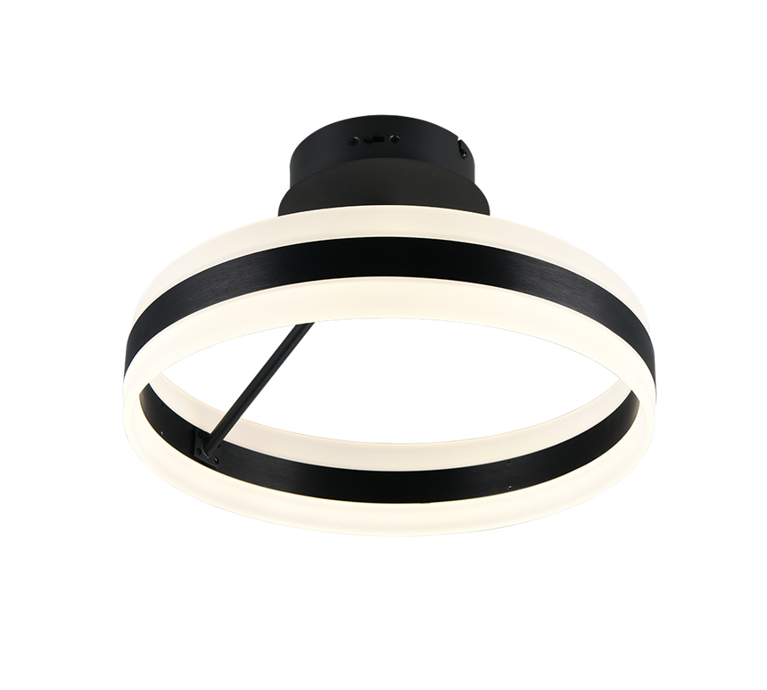 Plafón de techo Trio Dios LED negro mate Ø40cm 631410132