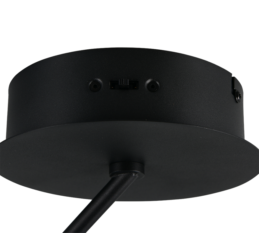 Plafón de techo Trio Dios LED negro mate Ø40cm 631410132