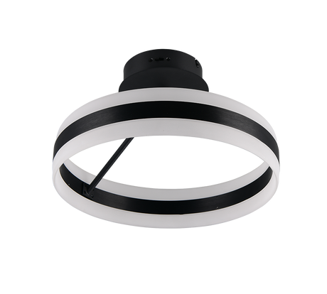 Plafón de techo Trio Dios LED negro mate Ø40cm 631410132