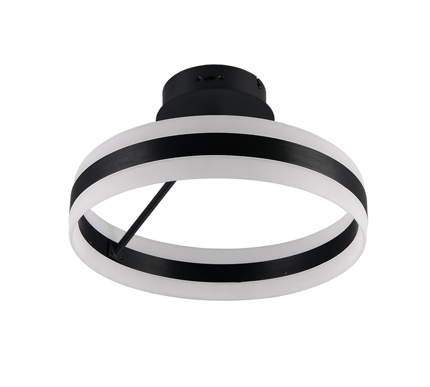 Plafón de techo Trio Dios LED negro mate Ø40cm 631410132