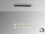 Lámpara de techo colgante Schuller Iliada 5 luces negro y oro 3000K vista 2
