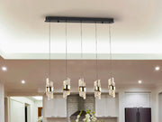 Lámpara de techo colgante Schuller Iliada 5 luces negro y oro 3000K 631486