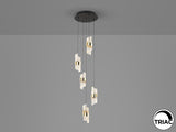 Lámpara de techo colgante Schuller Iliada 5 luces negro y oro 3000K vista 2