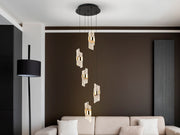 Lámpara de techo colgante Schuller Iliada 5 luces negro y oro 3000K 631509
