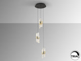 Lámpara de techo colgante Schuller Iliada 3 luces negro y oro 3000K vista 2
