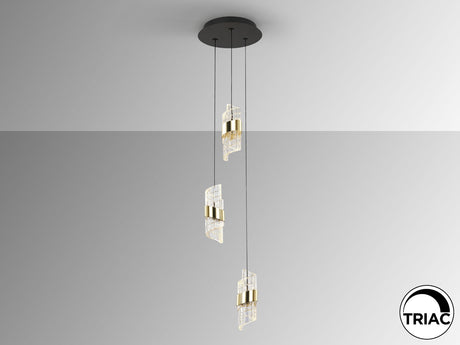Lámpara de techo colgante Schuller Iliada 3 luces negro y oro 3000K vista 2