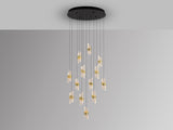Schuller Iliada Lámpara de techo colgante grande 13 luces negro oro D70 631730