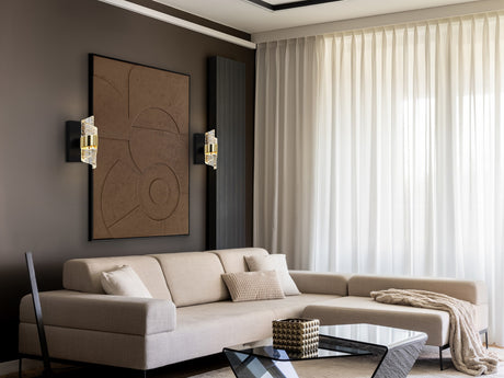 Lámpara aplique de pared Schuller Iliada LED 1 luz negro y oro 3000K vista 1