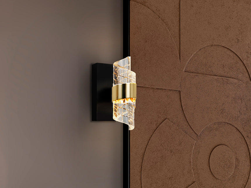 Lámpara aplique de pared Schuller Iliada LED 1 luz negro y oro 3000K 631851