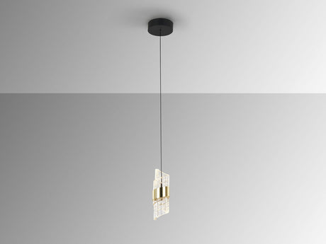 Lámpara de techo colgante Schuller Iliada 1 luz negro y oro 3000K vista 2